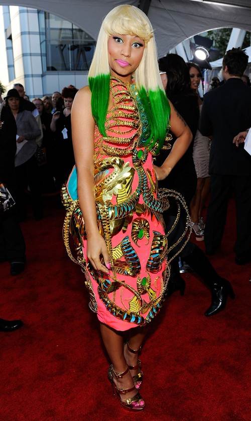 nicki minaj green dress. Nicki Minaj green highlights