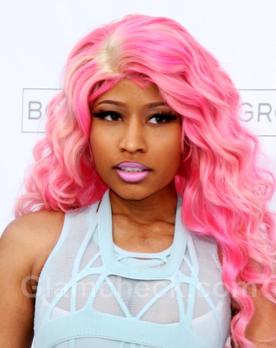 nicki minaj lipstick color. Nicki Minaj in jumpsuit at