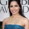 Freida Pinto Makes A Splash in Blue at 2012 Golden Globe Awards Freida Pinto Makes A Splash in Blue at 2012 Golden Globe Awards
