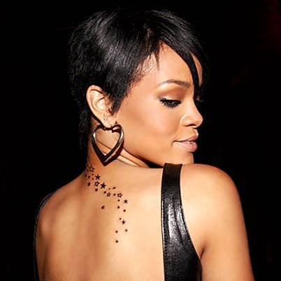 celebrity neck tattoos. Rihanna neck tattoo - 1