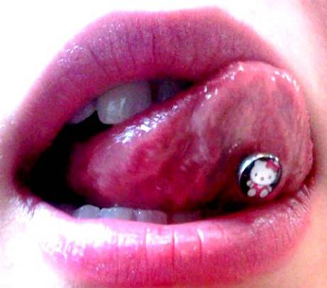 tongue piercing needles. Tongue piercing positions