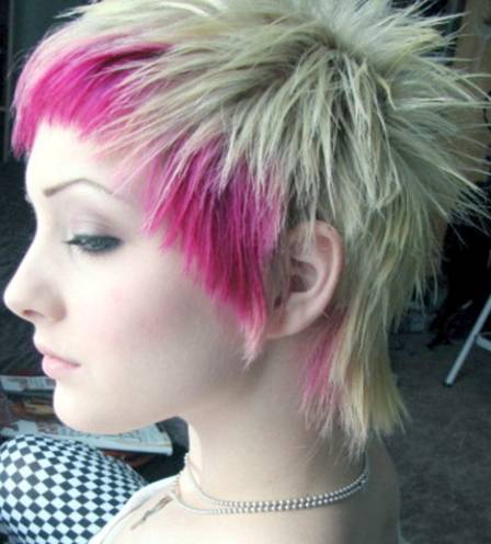 pink hair highlights. Pink highlights funky hair
