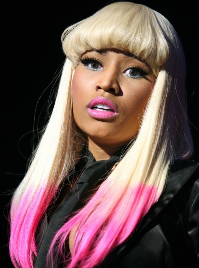 blonde hairstyles with pink. Nicki Minaj londe hair dipped