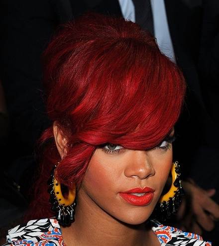 rihanna red hairstyles. Rihanna red hairstyle October