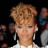 Rihanna blonde curl hairstyle january 2010