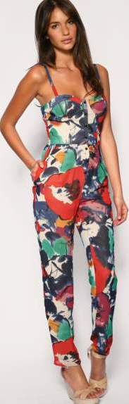 casual Jumpsuits with floral prints fun sporty look