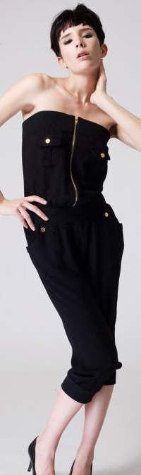 strapless black casual Jumpsuits
