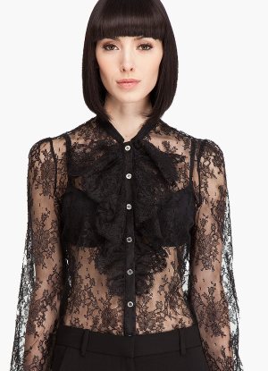Chantilly lace-sheer lace-top
