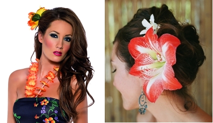 Hawaiian floral hair accessories