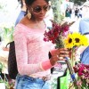 Laury Prudent short shorts Celebrity street style