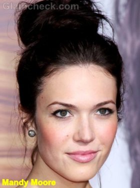 Messy  Hairstyle on Mandy Moore Messy Top Bun Hairstyle