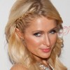 Celeb hairstyle paris hiilton sports braided bangs