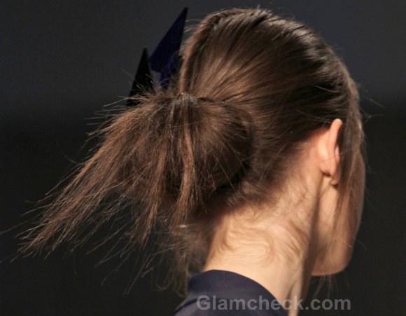 Messy Looped Under Ponytail hairstyle how to