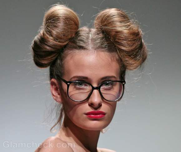 Hairstyle how to donut side buns This hairstyle with two-side buns made