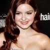 Ariel Winter copper brown side-swept curly hair
