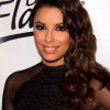 Eva Longoria side swept curls 2013