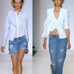 Frayed Denim with White on White Biker Jacket Vs Waistcoat