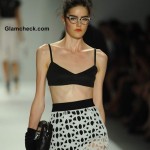 Monochrome Laser Cut Skirt Teamed with a Bralet by Michelle Smith S-S 2014