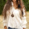 White Top with Denim Shorts - Get the Boho Chic Style