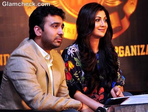 Raj Kundra Shilpa Shetty at Super Fight League press conference 