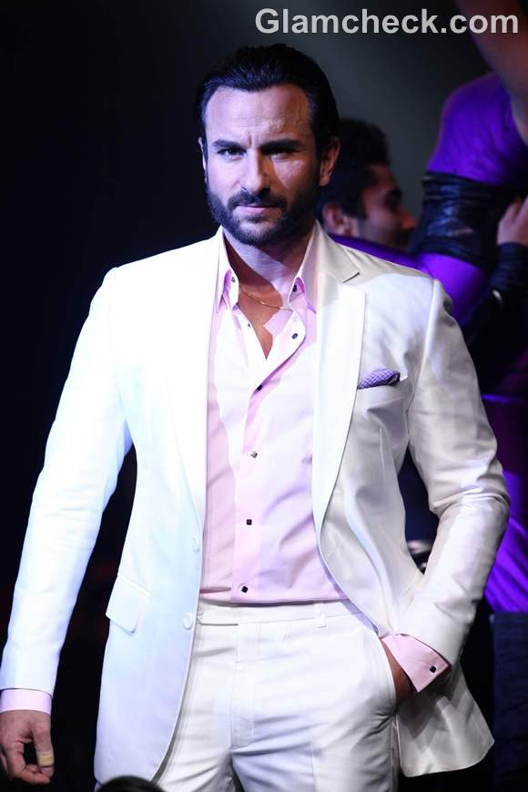 Saif ali khan walk the ramp for designer Narendra Kumar Ahmed India Bridal Week