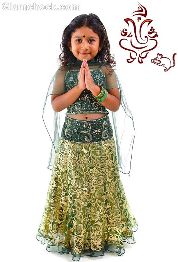 Traditional fashion for kids-indian festival ganesh chaturthi