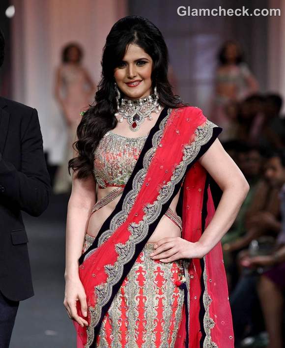 Zarine Khan at India Bridal Fashion Week 2012