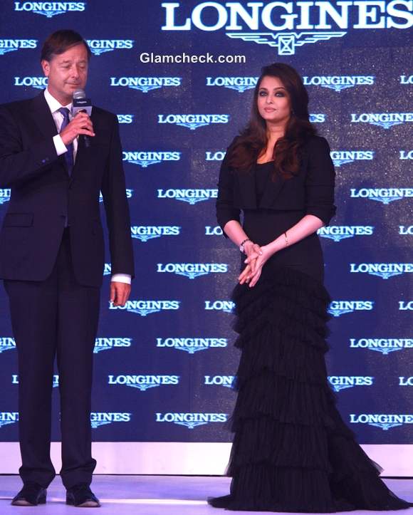 Aishwarya Rai Bachchan Black dress Unveiling of Longines New Saint Imier Collection