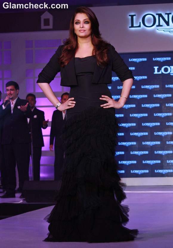 Aishwarya Rai Bachchan black dress Longines New Saint Imier Collection