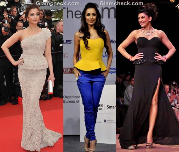 Bollywood celebs Peplum gowns 2012