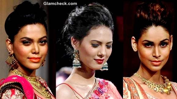Diwali hairstyle makeup with saree lehenga