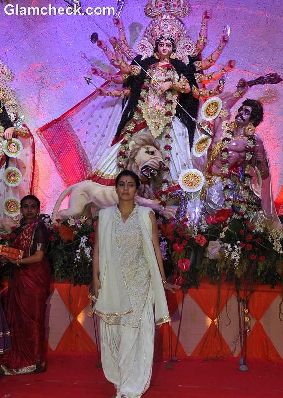 Kajol at Durga pooja event in Juhu Mumbai