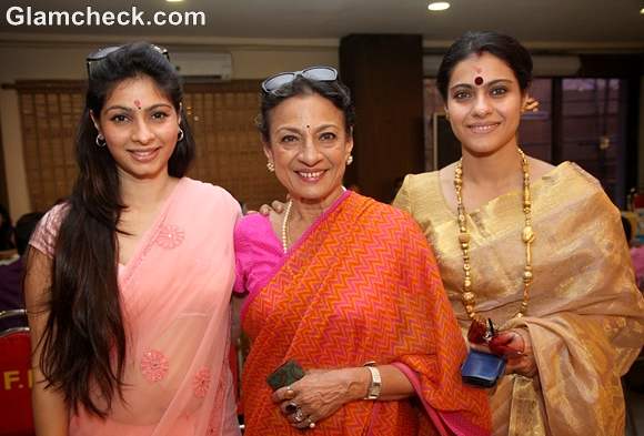 Kajol tanuja tanisha Durga Puja Celebration in Mumbai