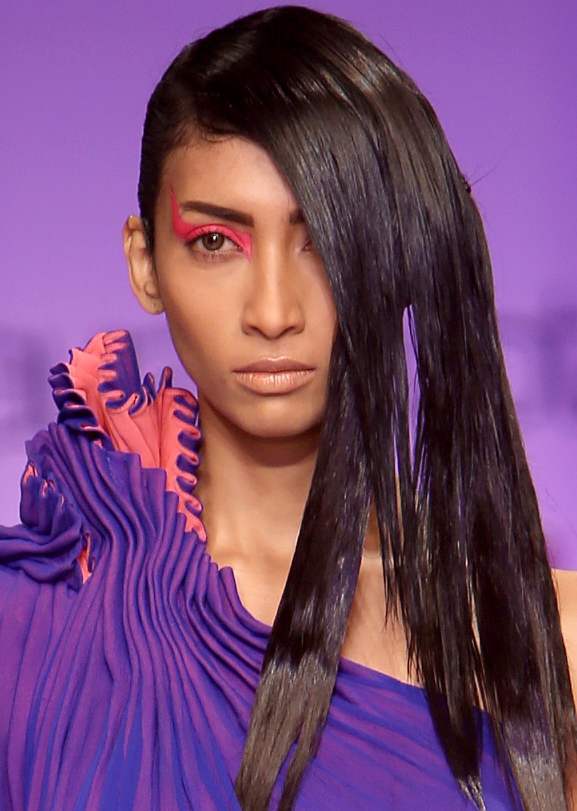 Neon eye makeup WIFW S-S 2013 Gaurav Gupta