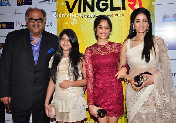 Sridevi with family at the Premiere of English Vinglish