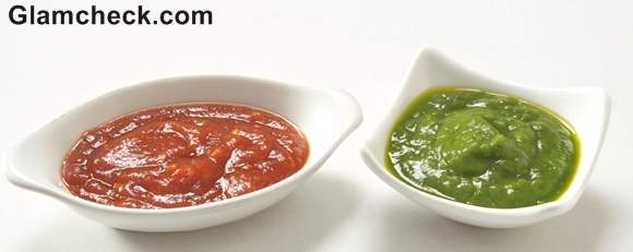 chutney and tomato ketchup