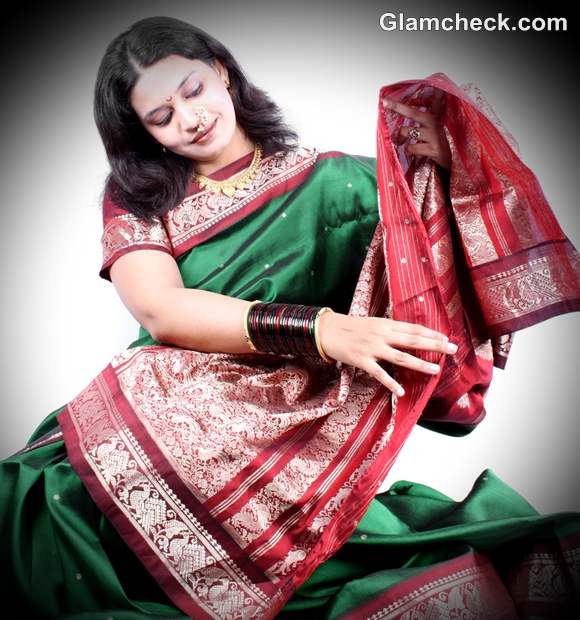 diwali dress up red green sari