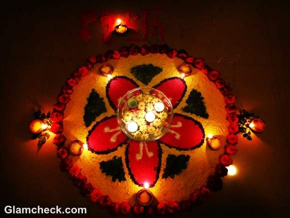 diwali rangoli designs flowers colors diyas