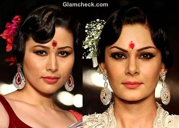 hairstyle makeup Durga Puja