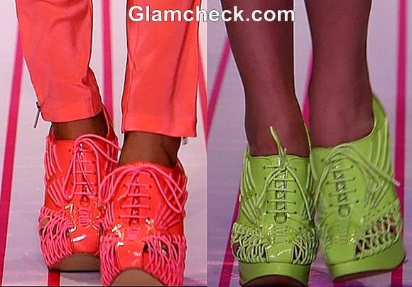 neon shoes WIFW S-S 2013 Gaurav Gupta Collection