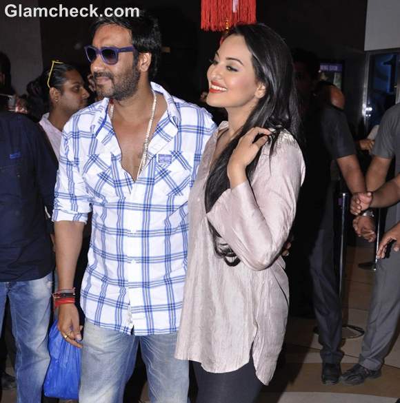 Ajay Devgan Sonakshi Sinha promote Son of Sardar in mumbai