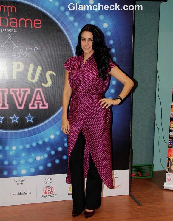 Neha Dhupia style India Fest 2013 in Mumbai Thakur College