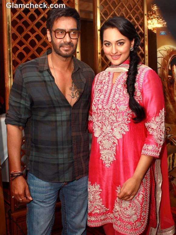 Sonakshi Sinha Ajay Devgan promote Son of Sardar