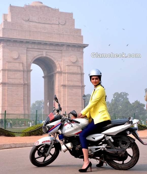 Sonam Kapoor India Gate women wear helmets two-wheelers