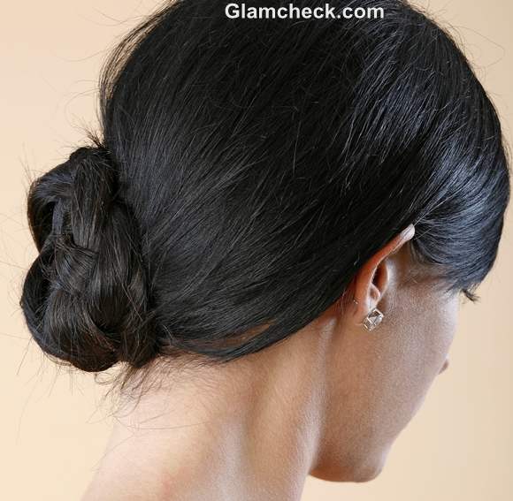 braided side bun Indian hairstyle how to