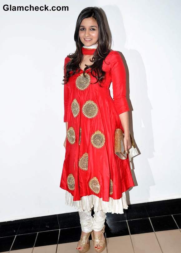 Alia Bhatt 2012 In red anarkali dress