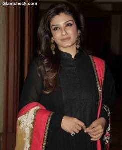 Raveena Tandon launches cancer detection kit in Sabyasachi dress