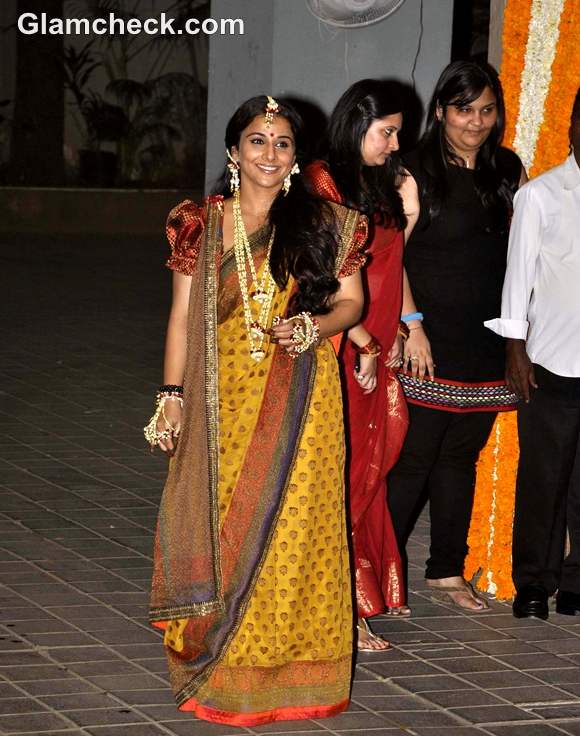 vidya balan mehndi ceremony sabyasachi sari pictures