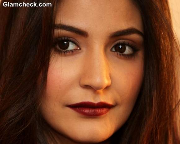 DIY Anushka Sharma Winter Makeup burgundy lips