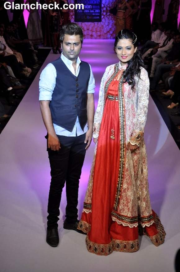 Umesh Joshi with Deepika Kamaiah Bangalore Fashion Week Summer Showers 2013